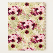 Bourgondië Groen & Blush Roze Bloemen Huwelijkspla Planner (Achterkant)