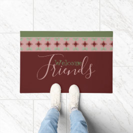 Bourgondië groen en roze deurmat