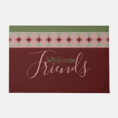 Bourgondië groen en roze deurmat (Voorkant)