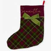 Bourgondië & Groen Plaid met naam Grote Kerstsok (Achterkant)