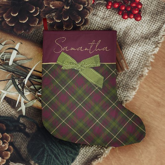 Bourgondië & Groen Plaid met naam Grote Kerstsok