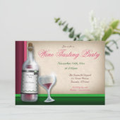 Bourgondië & Groen - Uitnodigingen voor wijnproeve (Staand voorkant)