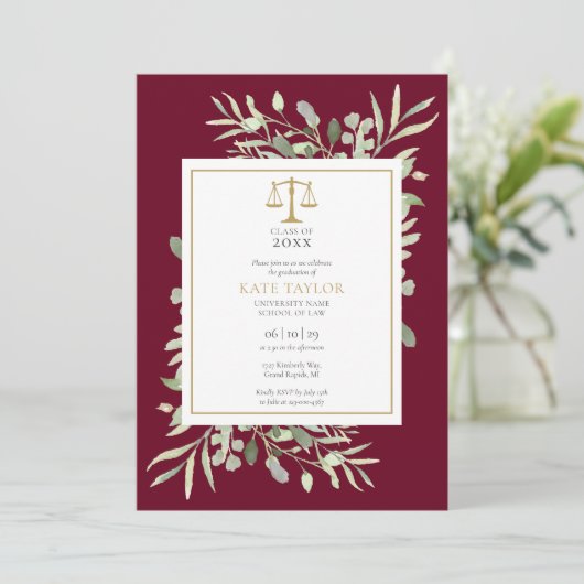 Bourgondië Groene Rechtsschool Afstudeerfoto Kaart (Staand voorkant)