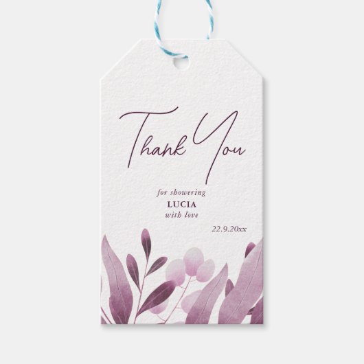 Bourgondië groot blad Vrijgezellenfeest dank u Cadeaulabel (Voorkant)