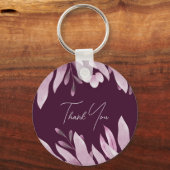 Bourgondië grote bladeren bruiloft dank u sleutelhanger (Achterkant)