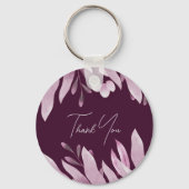 Bourgondië grote bladeren bruiloft dank u sleutelhanger (Achterkant)