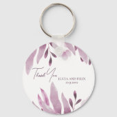 Bourgondië grote bladeren bruiloft dank u sleutelhanger (Voorkant)