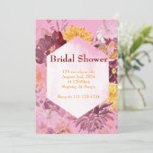 BOURGONDIË HERFST GEBLADERTE BRUIDSDOUCHE UITNODIG KAART (Staand voorkant)