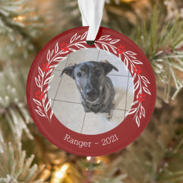 Bourgondië Holly Elegant Huisdier Foto Ornament