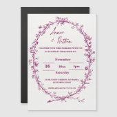 Bourgondië  ingewikkelde Lijst bruiloft uitnodigin (Voorkant / Achterkant)