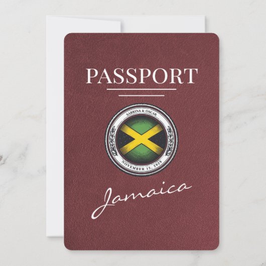 Bourgondië Jamaica Passport Uitnodiging voor het H (Achterkant)