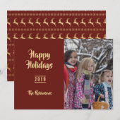  Bourgondië Kerst Groeten familie foto Feestdagenkaart (Voorkant / Achterkant)