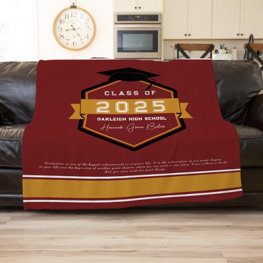 Bourgondië | Klasse van 2025 Afstuderen Keepsake Fleece Deken