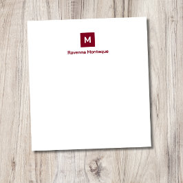 Bourgondië Klassiek Moderne Chic Trendy Monogram M Notitieblok