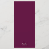 Bourgondië Klassieke Elegante Trouw Menu (Achterkant)