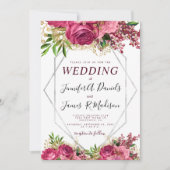 Bourgondië marine blauw blush zilver Waterverf Blo Kaart (Voorkant)