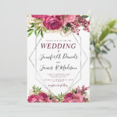 Bourgondië marine blauw blush zilver Waterverf Blo Kaart (Staand voorkant)