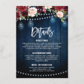 Bourgondië Marine Bloem Slinger Licht metson glas  Informatiekaartje (Voorkant)