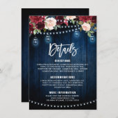 Bourgondië Marine Bloem Slinger Licht metson glas  Informatiekaartje (Voorkant / Achterkant)