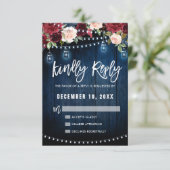 Bourgondië Marine Bloem Slinger Licht metsonbeker RSVP Kaartje (Staand voorkant)