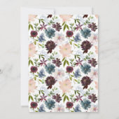 Bourgondië & Marine Bloemen 60e Script Verjaardags Kaart (Achterkant)