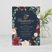 Bourgondië Marine Bloemen afstuderen Ceremonie Kaart (Staand voorkant)