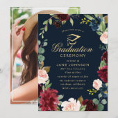 Bourgondië Marine Bloemen afstuderen Ceremonie Kaart (Voorkant / Achterkant)