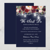 Bourgondië Marine Bloemen Lichten Huwelijksgelofte Kaart (Voorkant / Achterkant)