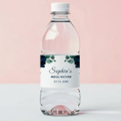 Bourgondië & Marine Bloemen Rustieke Bruids Water  Waterfles Etiket