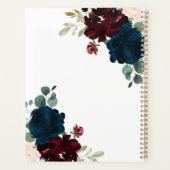 Bourgondië & Marine Bloemen Rustieke Houten Bruilo Planner (Achterkant)