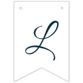 Bourgondië & Marine Bloemen Rustieke Houten Bruilo Vlaggetjes (Tweede vlag)