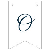 Bourgondië & Marine Bloemen Rustieke Houten Bruilo Vlaggetjes (Derde vlag)