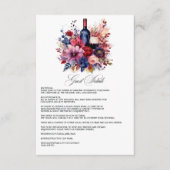 Bourgondië, Marine & Blush Wijnproeverij Gastgegev Informatiekaartje (Voorkant)