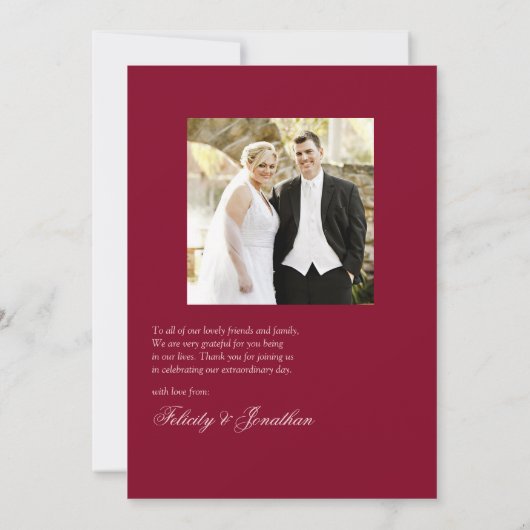 Bourgondië, marine en blush wijnproeverij bruiloft bedankkaart (Achterkant)