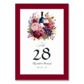 Bourgondië, marine en blush wijnproeverij bruiloft kaart (Achterkant)