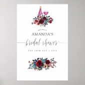 Bourgondië & Marine Wijnproeverij Bruiloft Feest W Poster (Voorkant)