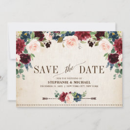 Bourgondië Marinebloemen Rusticaal Boho Landelijk  Save The Date