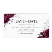 Bourgondië Maroon Bloemen retour adreslabel Etiket (Voorkant)