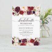 Bourgondië Marsala Bachelorette Weekendschema Kaart (Staand voorkant)