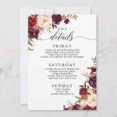 Bourgondië Marsala Bachelorette Weekendschema Kaart (Achterkant)