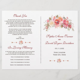 Bourgondië Marsala Bloem Hoorns Trouwprogramma