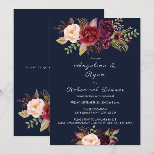 Bourgondië Marsala Bloemendinerproefavond - Marine Kaart (Voorkant / Achterkant)