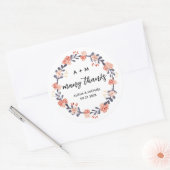 Bourgondië Marsala Bloemenkrans Trouwgunst Ronde Sticker (Envelop)