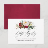 Bourgondië - Marsala Bloemige Huwelijkscadeau Regi Informatiekaartje (Voorkant / Achterkant)