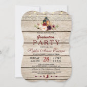 Bourgondië Marsala Bloemlantaarn Afstudeerfeest Kaart (Voorkant)