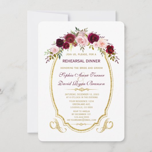 Bourgondië Marsala Bloemrijke Oefendiner voor de B Kaart (Voorkant)