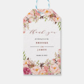 Bourgondië Marsala Blush Boho Bruiloft Dank u Labe Cadeaulabel (Voorkant)