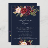 Bourgondië Marsala Bruiloftsrepetitie diner - Mari Kaart (Voorkant / Achterkant)