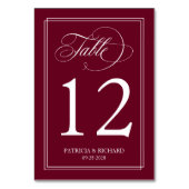 Bourgondië Marsala Eenvoudige Elegante bruiloft Kaart (Achterkant)