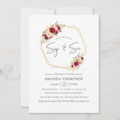 Bourgondië-Marsala en Blush Geometrisch Sip en See Kaart (Voorkant)